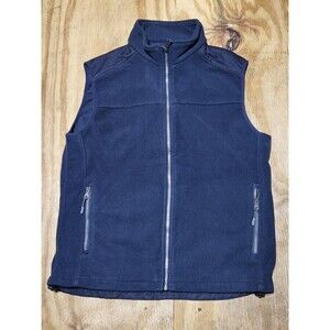 Gazman Knitted Fleece Vest Blue Fullzip Pocket Men M @i7